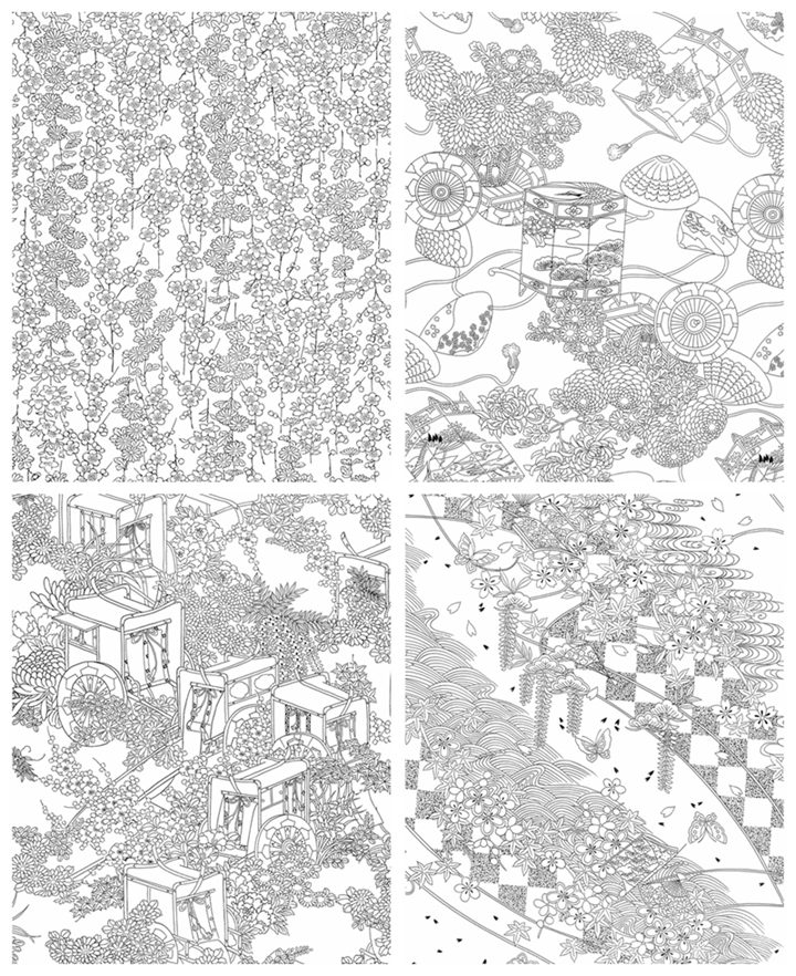 b 315. Kyoto Kimono Patterns Coloring Book Preview Download Kayliebooks