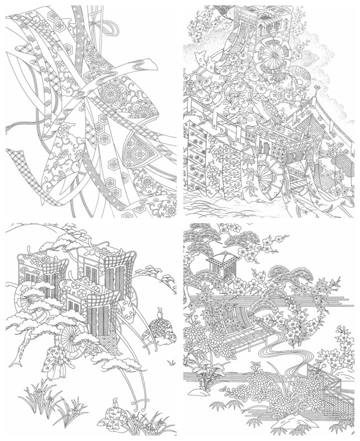 e 315. Kyoto Kimono Patterns Coloring Book Preview Download Kayliebooks