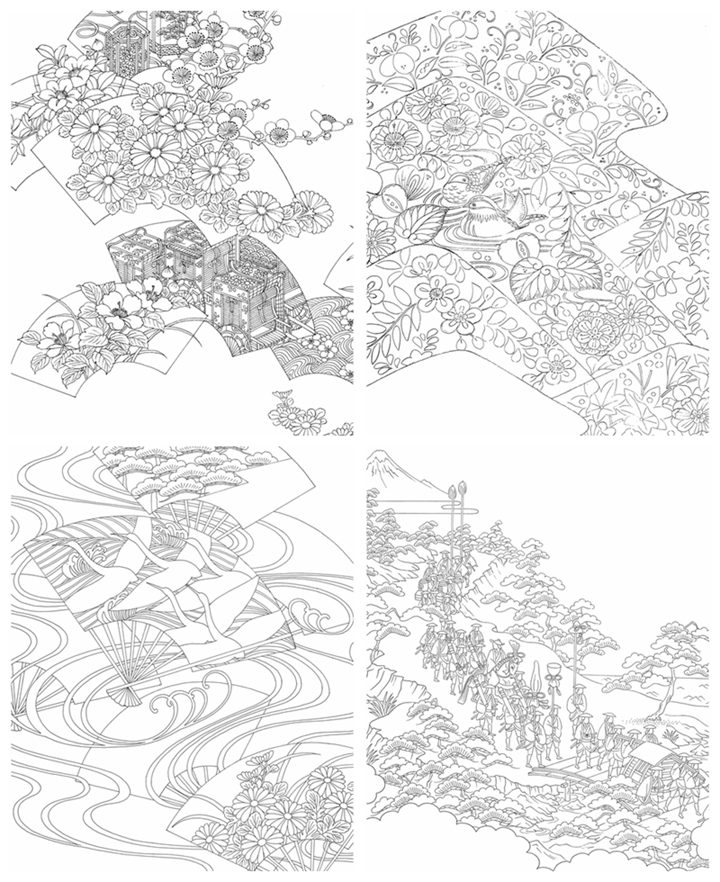 f 315. Kyoto Kimono Patterns Coloring Book Preview Download Kayliebooks