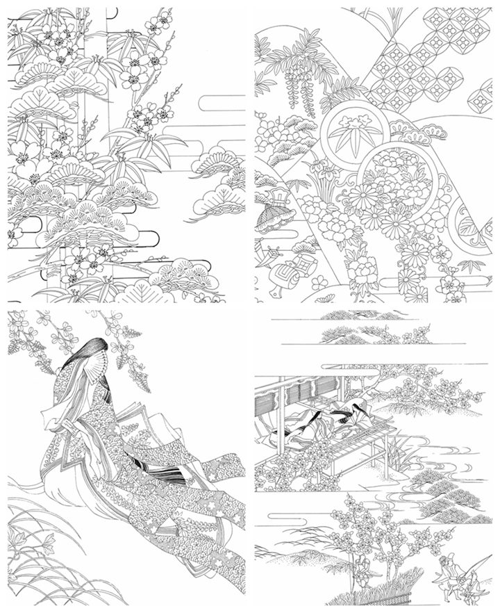 g 315. Kyoto Kimono Patterns Coloring Book Preview Download Kayliebooks