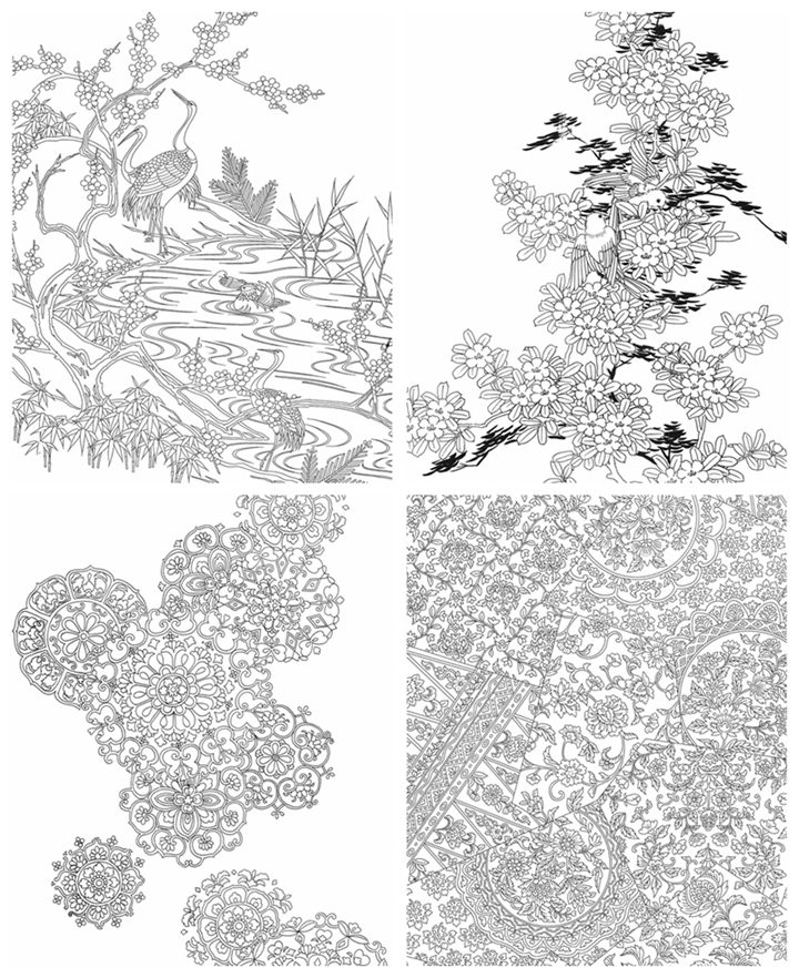 h 315. Kyoto Kimono Patterns Coloring Book Preview Download Kayliebooks