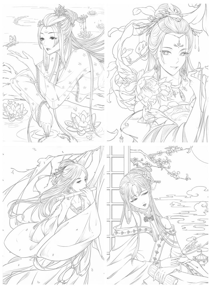 c Chinese Classic Portrait Coloring Book Vol.1 Preview Download Kayliebooks