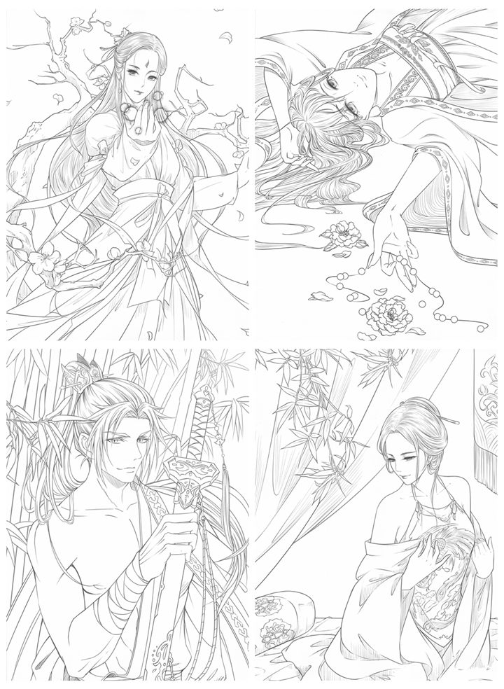 e Chinese Classic Portrait Coloring Book Vol.1 Preview Download Kayliebooks