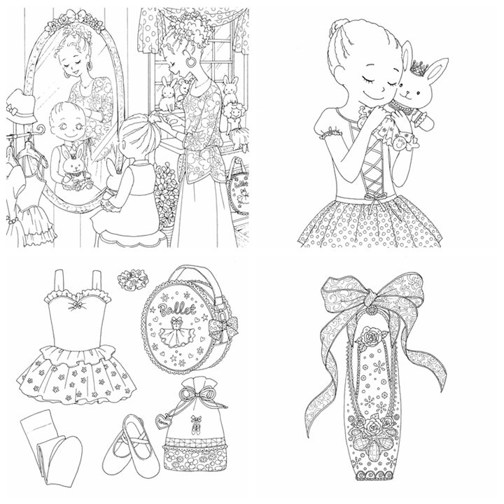 02 464. Girl's Coloring Book Vol. 3 - Ballerina Preview Download Kayliebooks