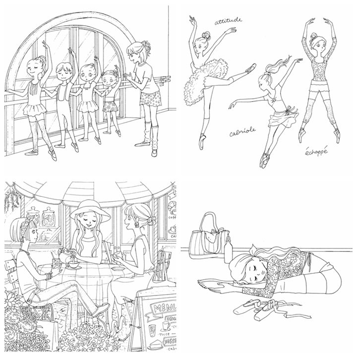 03 464. Girl's Coloring Book Vol. 3 - Ballerina Preview Download Kayliebooks