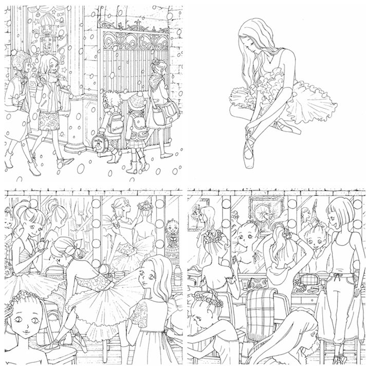 05 464. Girl's Coloring Book Vol. 3 - Ballerina Preview Download Kayliebooks