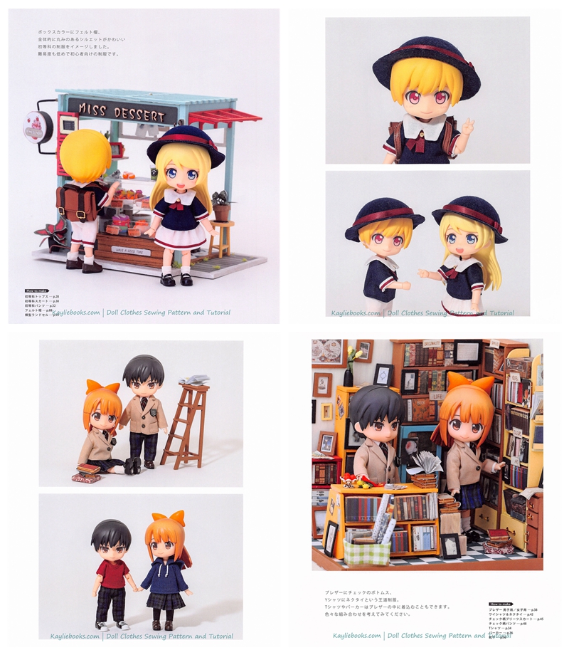 555. Nendoroid Doll Clothes Patterns Vol.2 How to make school