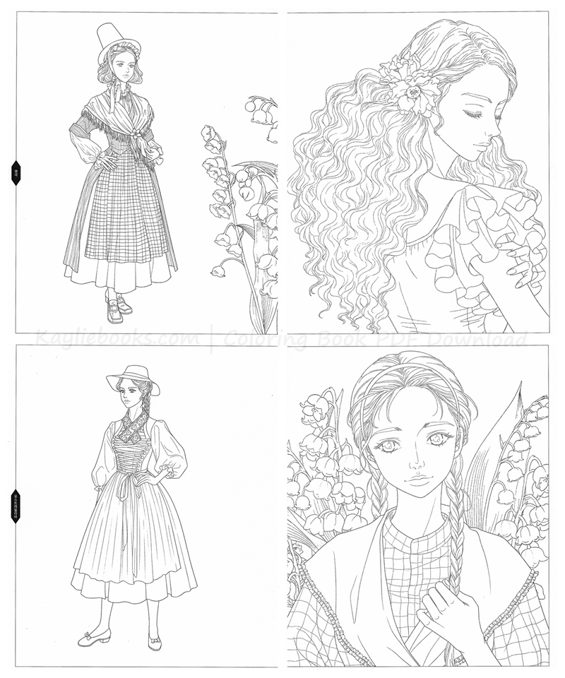 d 600. Girls Around The World Coloring Book Preview Download Kayliebooks