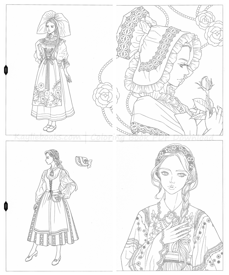 f 600. Girls Around The World Coloring Book Preview Download Kayliebooks