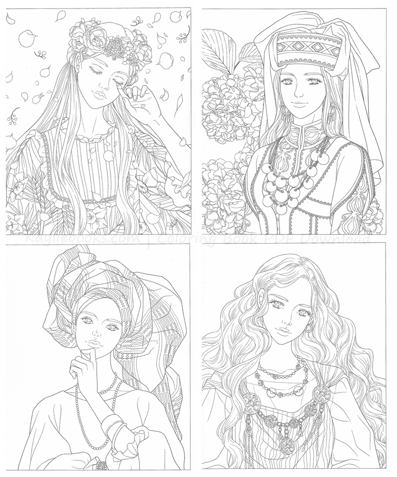 i 600. Girls Around The World Coloring Book Preview Download Kayliebooks