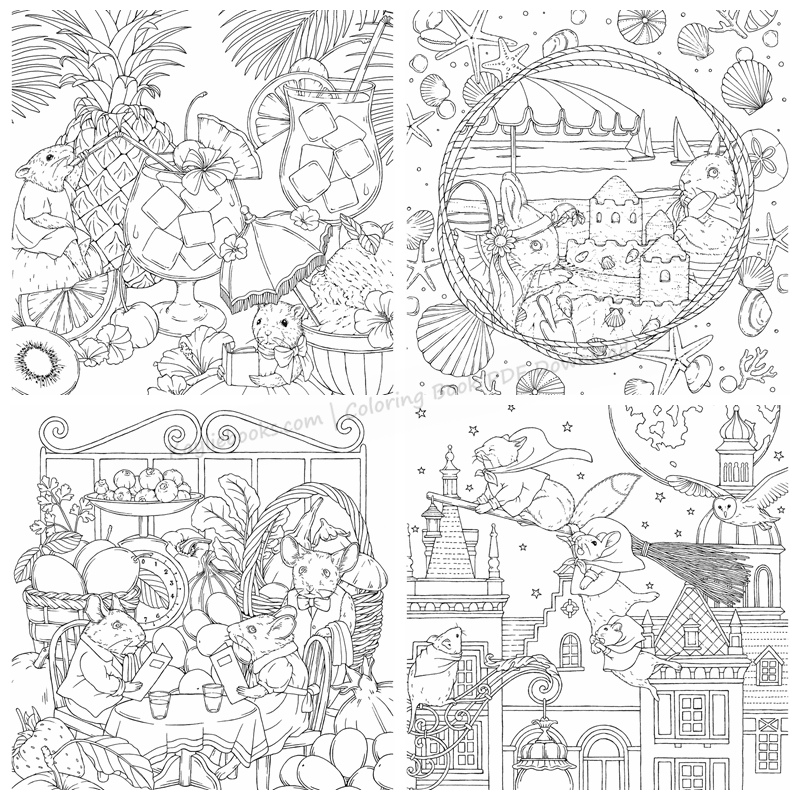 e 613. Symphony of Cute Animals Coloring Book by Kanoko Egusa Preview Download Kayliebooks