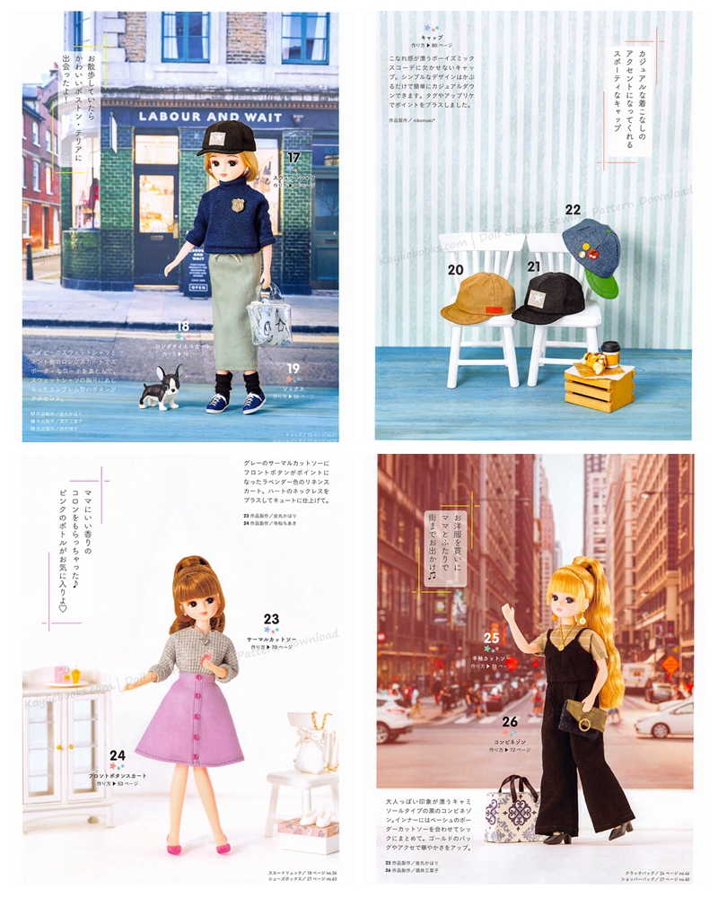 645. Sewing Clothes and Accessories for 22cm Licca Doll Vol. 2 ~ 55 Items Preview Download Kayliebooks
