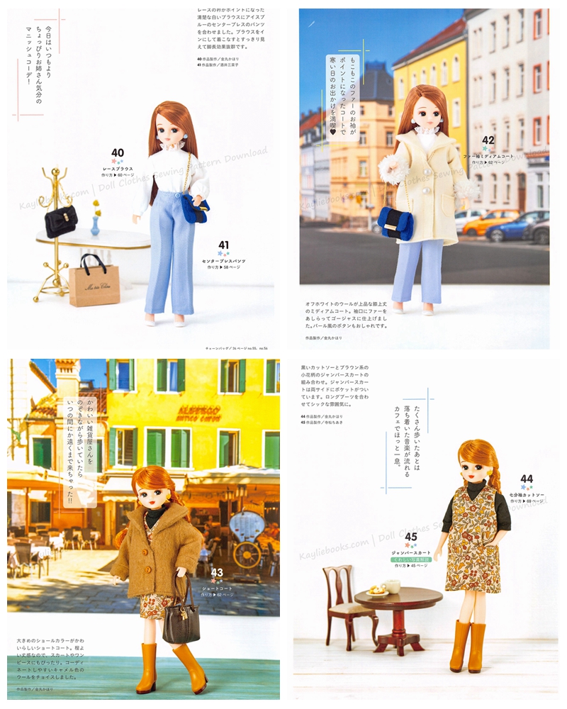645. Sewing Clothes and Accessories for 22cm Licca Doll Vol. 2 ~ 55 Items Preview Download Kayliebooks