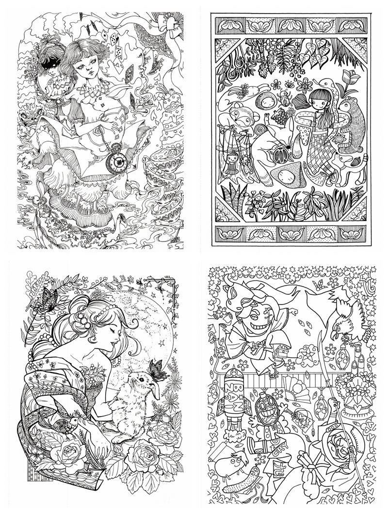 683. Art Coloring Book ~ Portrait Art Collection Preview Download Kayliebooks