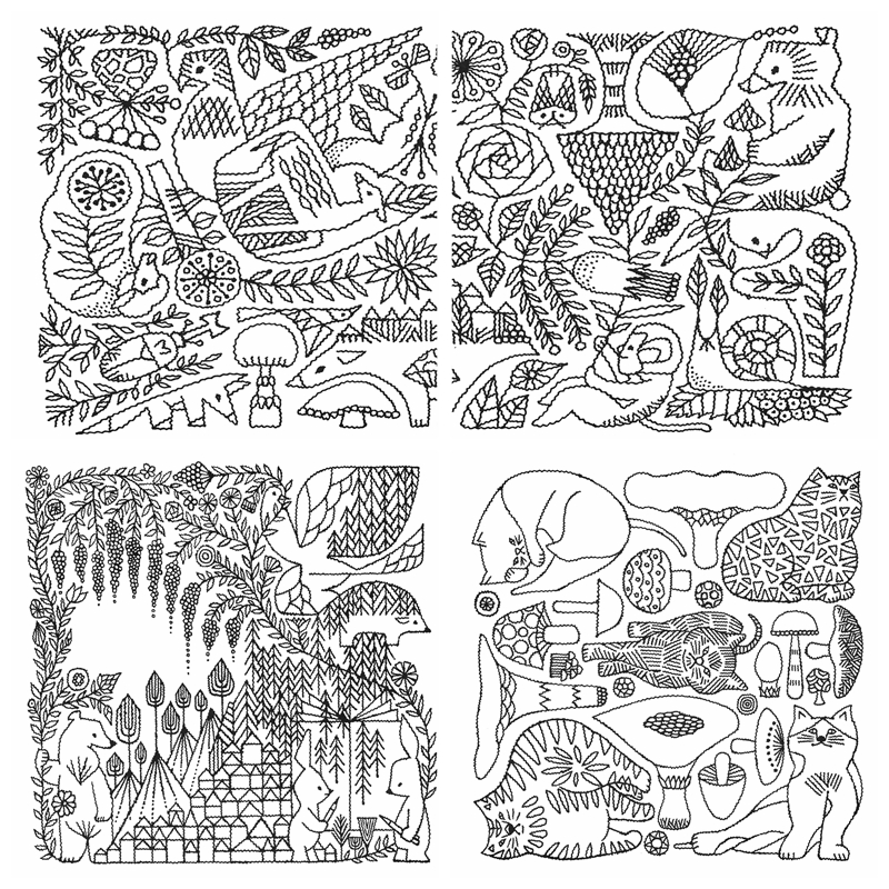 745. Forest Kingdom - Toshiyuki Fukuda Coloring Book Preview Download Kayliebooks