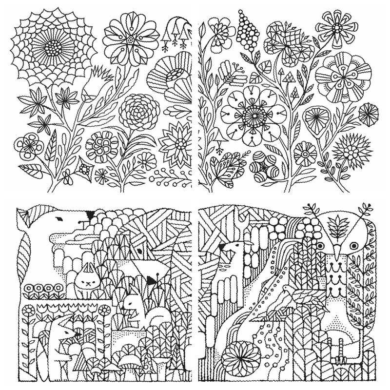 745. Forest Kingdom - Toshiyuki Fukuda Coloring Book Preview Download Kayliebooks