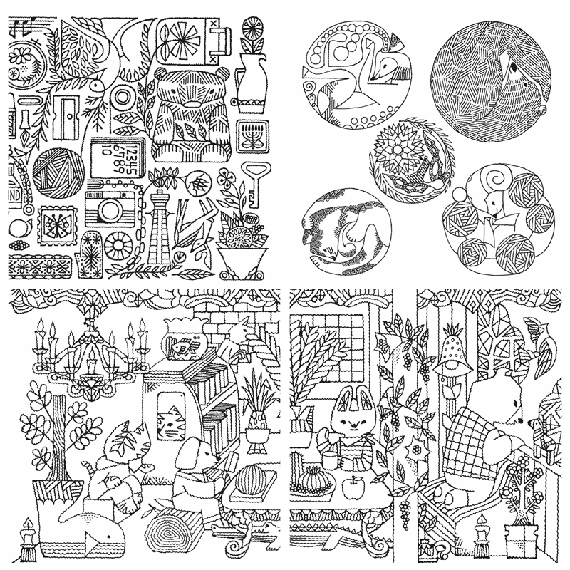 745. Forest Kingdom - Toshiyuki Fukuda Coloring Book - Kayliebooks