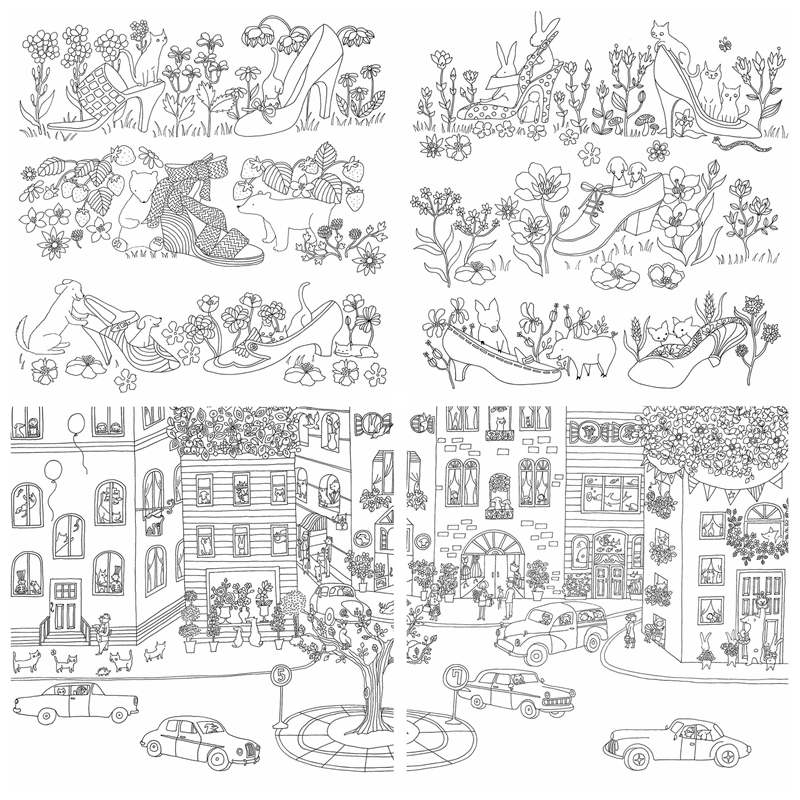 b Miaotopia Flower, Animal and Cat Coloring Pages Preview Download Kayliebooks