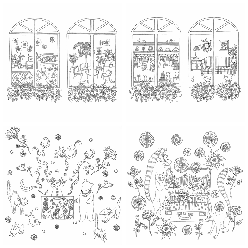 c Miaotopia Flower, Animal and Cat Coloring Pages Preview Download Kayliebooks