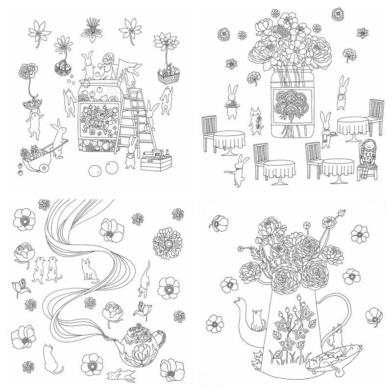 d Miaotopia Flower, Animal and Cat Coloring Pages Preview Download Kayliebooks