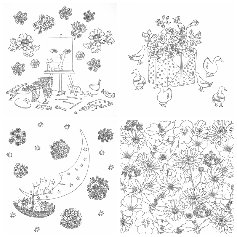 h Miaotopia Flower, Animal and Cat Coloring Pages Preview Download Kayliebooks