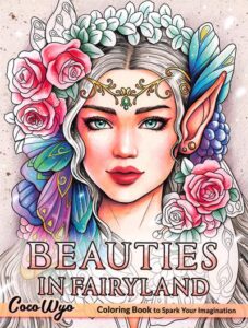 846. Beauties in Fairyland Portraits Coloring Book Cover - Kayliebooks 846. Beauties in Fairyland Portraits Coloring Book Preview Download Kayliebooks