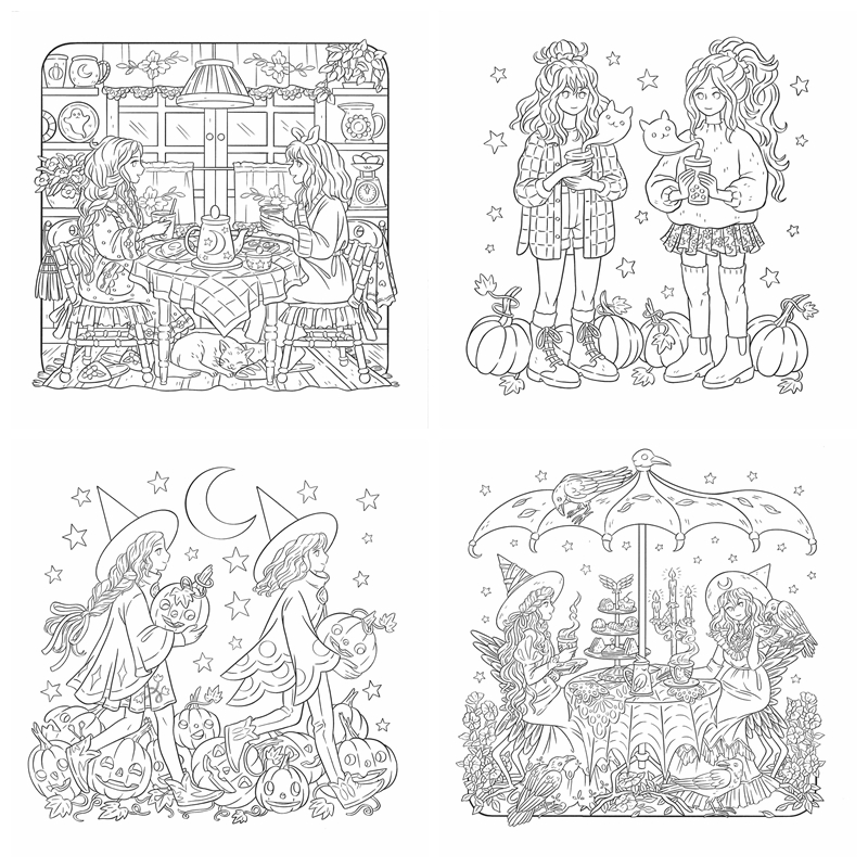 Year of Witches Coloring Book Preview Download Kayliebooks