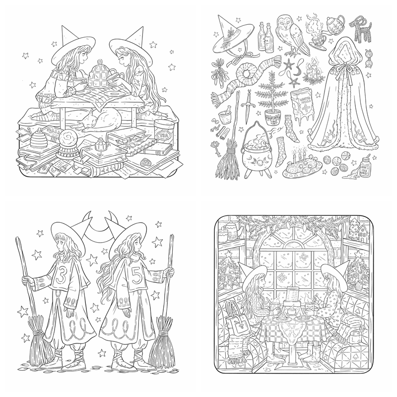 Year of Witches Coloring Book Preview Download Kayliebooks