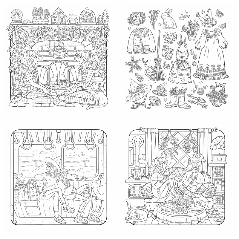 Year of Witches Coloring Book Preview Download Kayliebooks