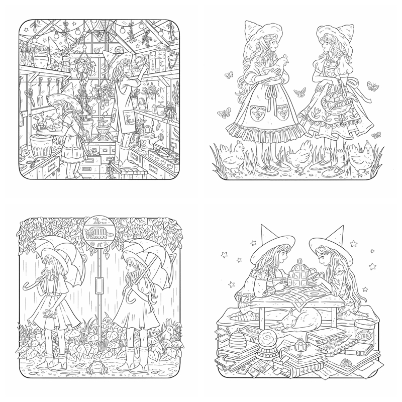 Year of Witches Coloring Book Preview Download Kayliebooks