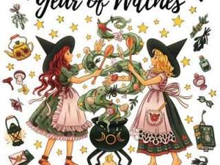 Year of Witches Coloring Book Preview Download Kayliebooks