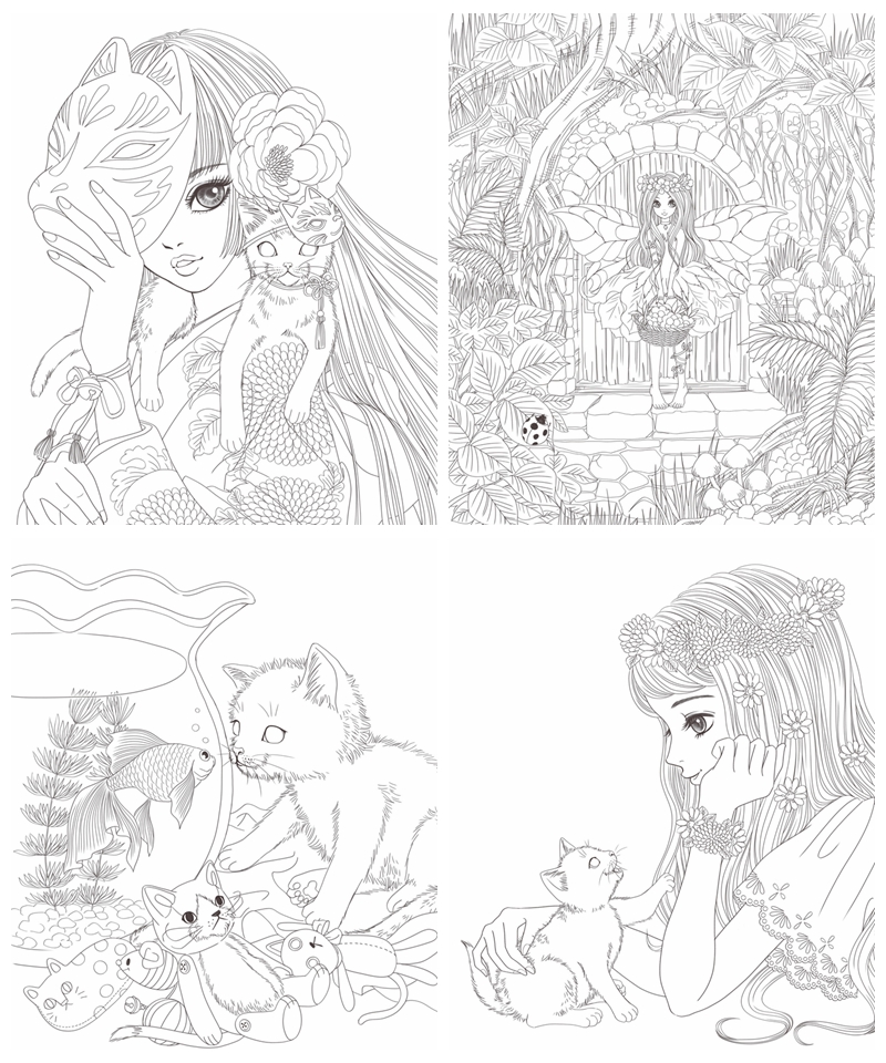 Nelco Neco's Cat Coloring Book: A story of a Girl and Her Lovely Cats Preview Download Kayliebooks