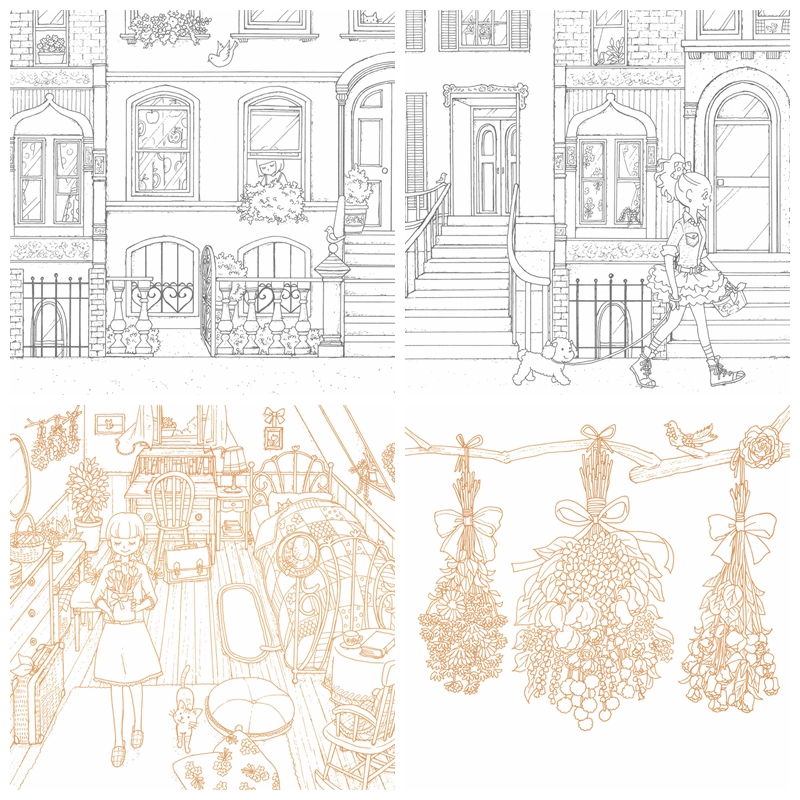 886. Girls Coloring Book Vol. 2 - Daily Life Preview Download Kayliebooks