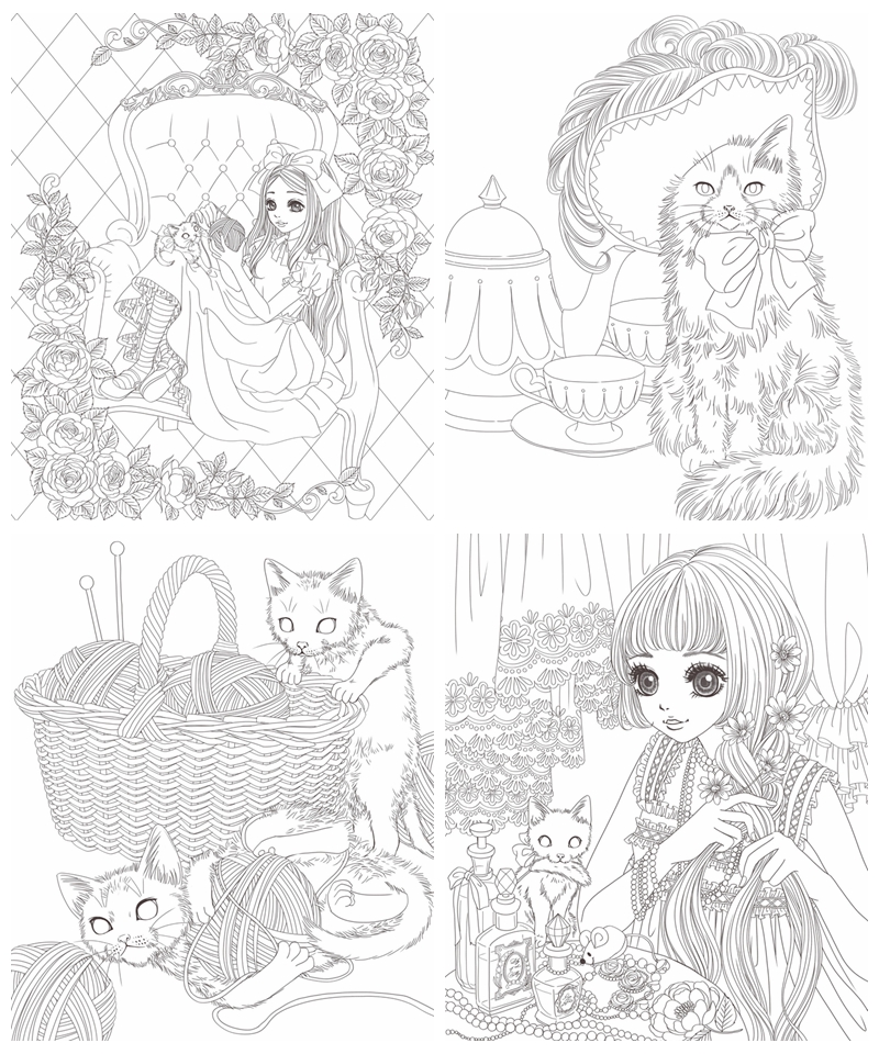 Nelco Neco's Cat Coloring Book: A story of a Girl and Her Lovely Cats Preview Download Kayliebooks