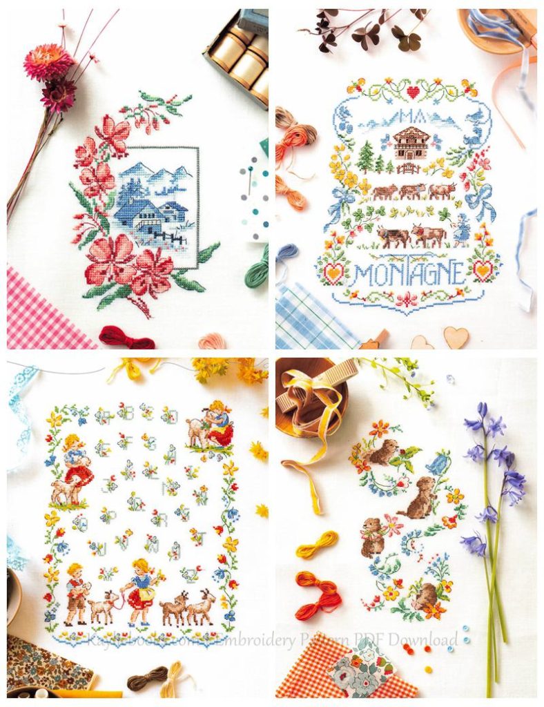 a My Vegetable Garden Cross Stitch Design by Veronique Enginger ~ 350 Country Scenery and Veggie Embroidery Patterns Preview Download Kayliebooks