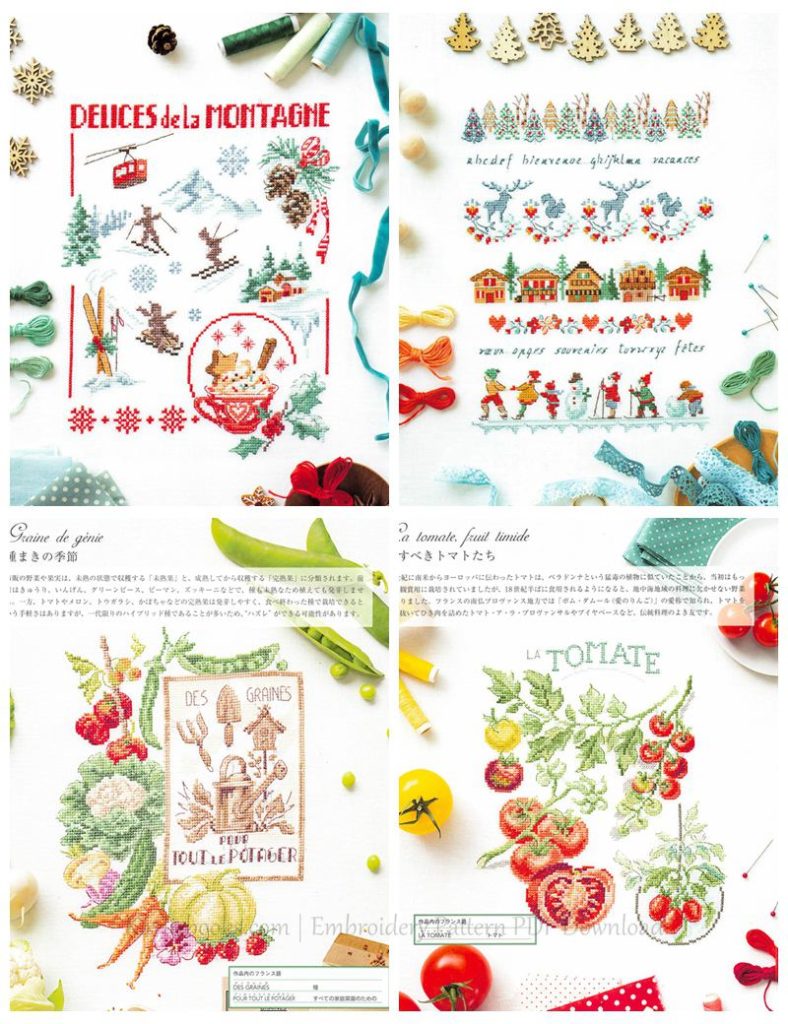 e My Vegetable Garden Cross Stitch Design by Veronique Enginger ~ 350 Country Scenery and Veggie Embroidery Patterns Preview Download Kayliebooks