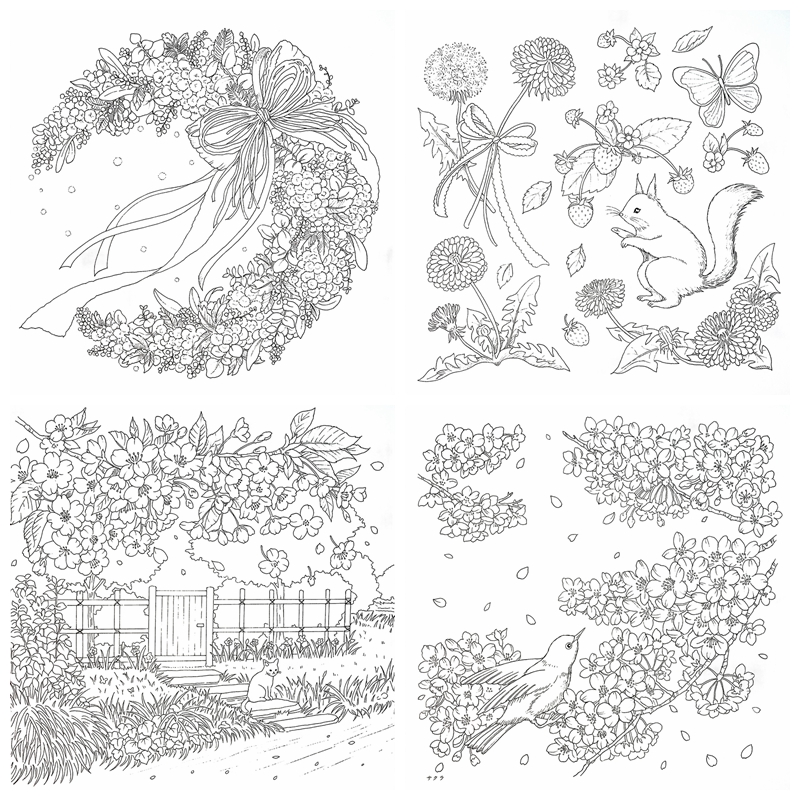 b Peaceful Flower Coloring Page by Aikawa Sora Preview Download Kayliebooks
