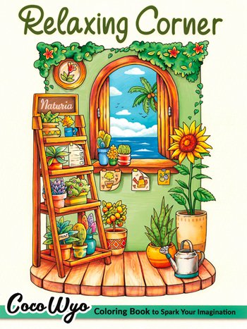 1112 Relaxing Corner Coloring Page Preview Download Kayliebooks