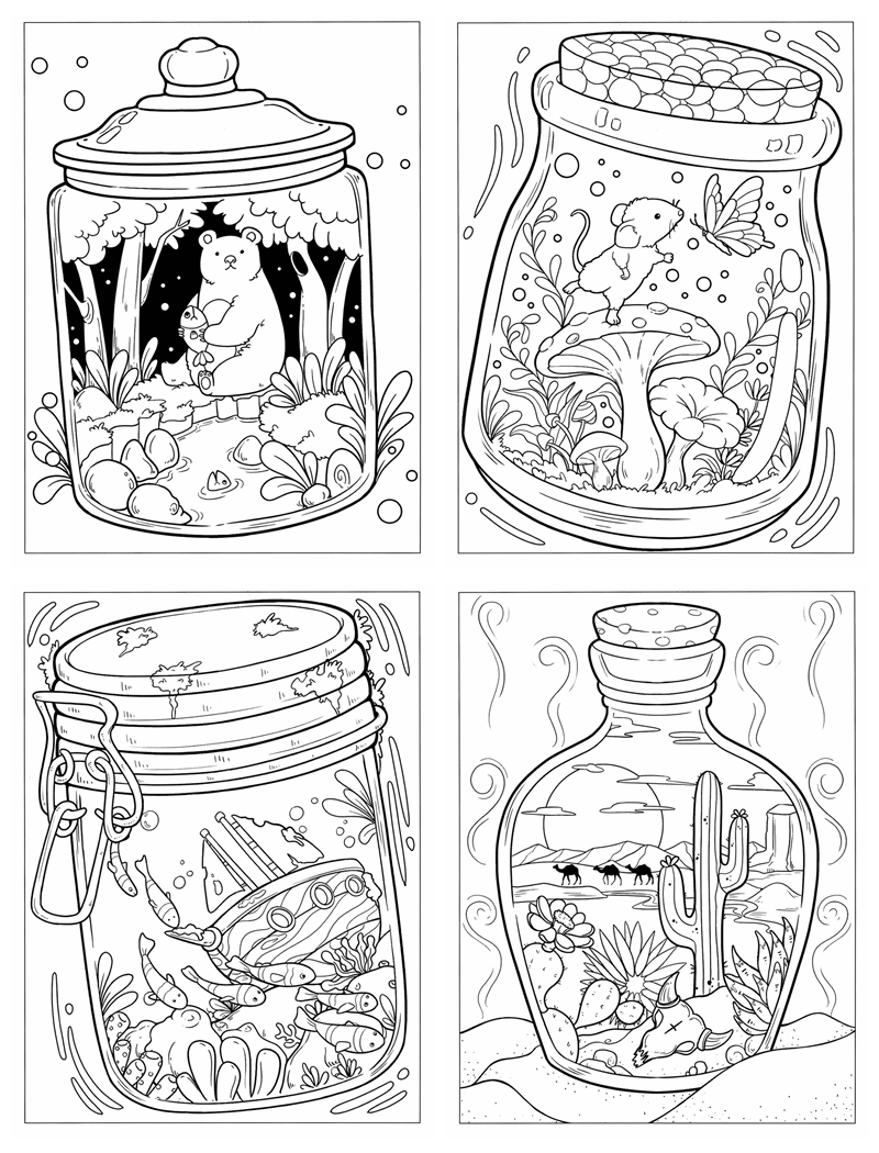 Life Inside Jar Imagination : 43 Cute Printable Coloring Pages for a Cozy Day Preview Download Kayliebooks