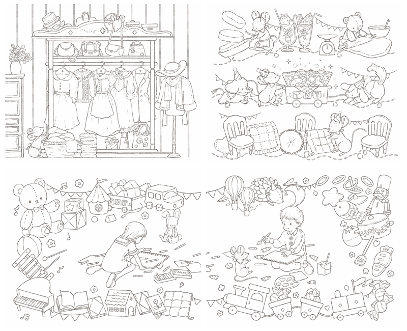 c Midnight Tea Party Coloring Book PDF | 60+ Cozy Animal Illustrations for Relaxing Nights Preview Download Kayliebooks