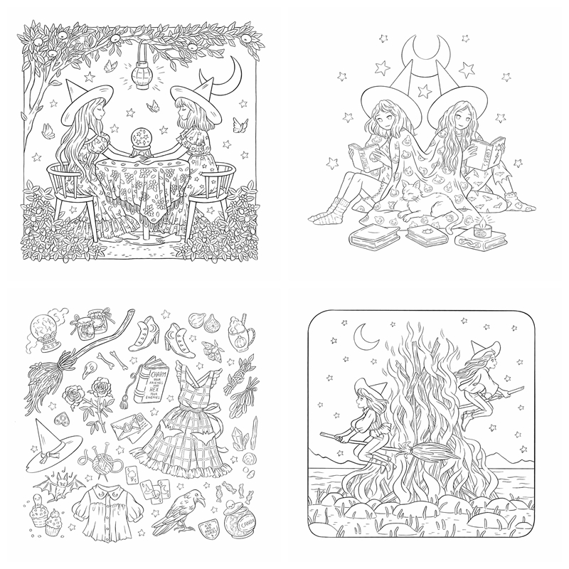 d Witches Coloring Book Preview Download Kayliebooks