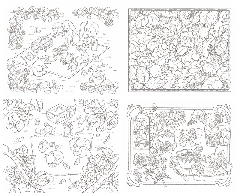 Midnight Tea Party Coloring Book PDF | 60+ Cozy Animal Illustrations for Relaxing Nights ...