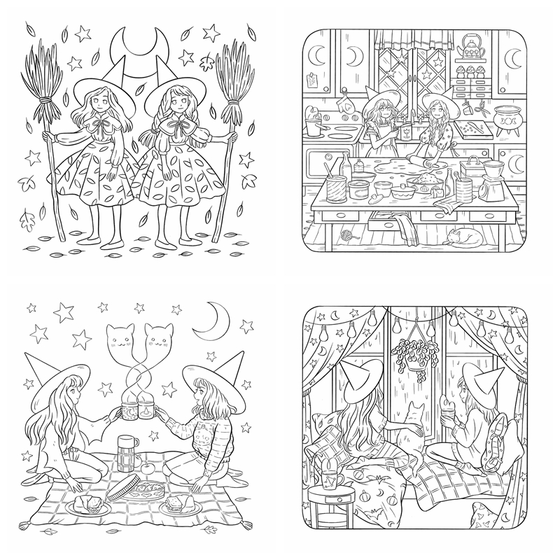 e Witches Coloring Book Preview Download Kayliebooks