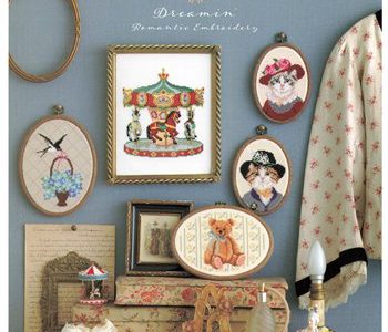 Dreaming Romantic Embroidery: Antique & Whimsical Cross Stitch Pattern Printable PDF Cover - Kayliebooks book cover page of Dreaming Romantic Embroidery: Antique & Whimsical Cross-Stitch Designs
