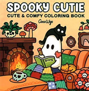 Spooky Halloween Cutie Cute & Comfy Coloring Book Cover - Kayliebooks Spooky Halloween Cutie Cute & Comfy Coloring Book Preview Download Kayliebooks