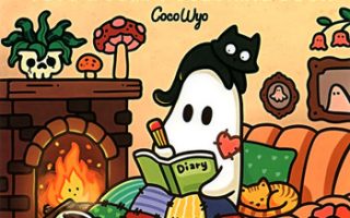 Spooky Halloween Cutie Cute & Comfy Coloring Book Cover - Kayliebooks Spooky Halloween Cutie Cute & Comfy Coloring Book Preview Download Kayliebooks