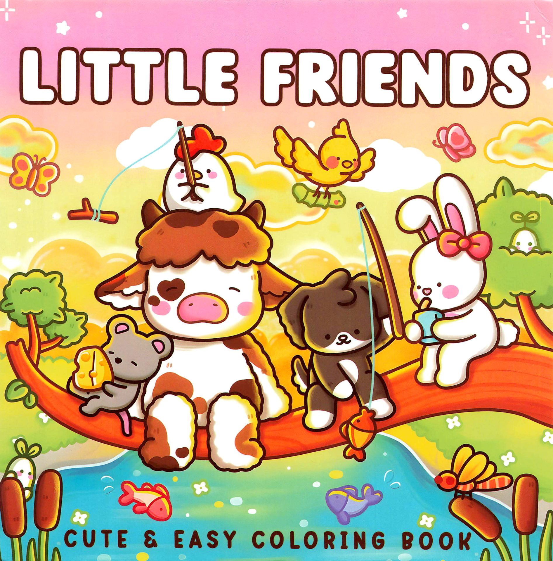 book cover of 1302 Little Friends - Cute & Easy Coloring Book