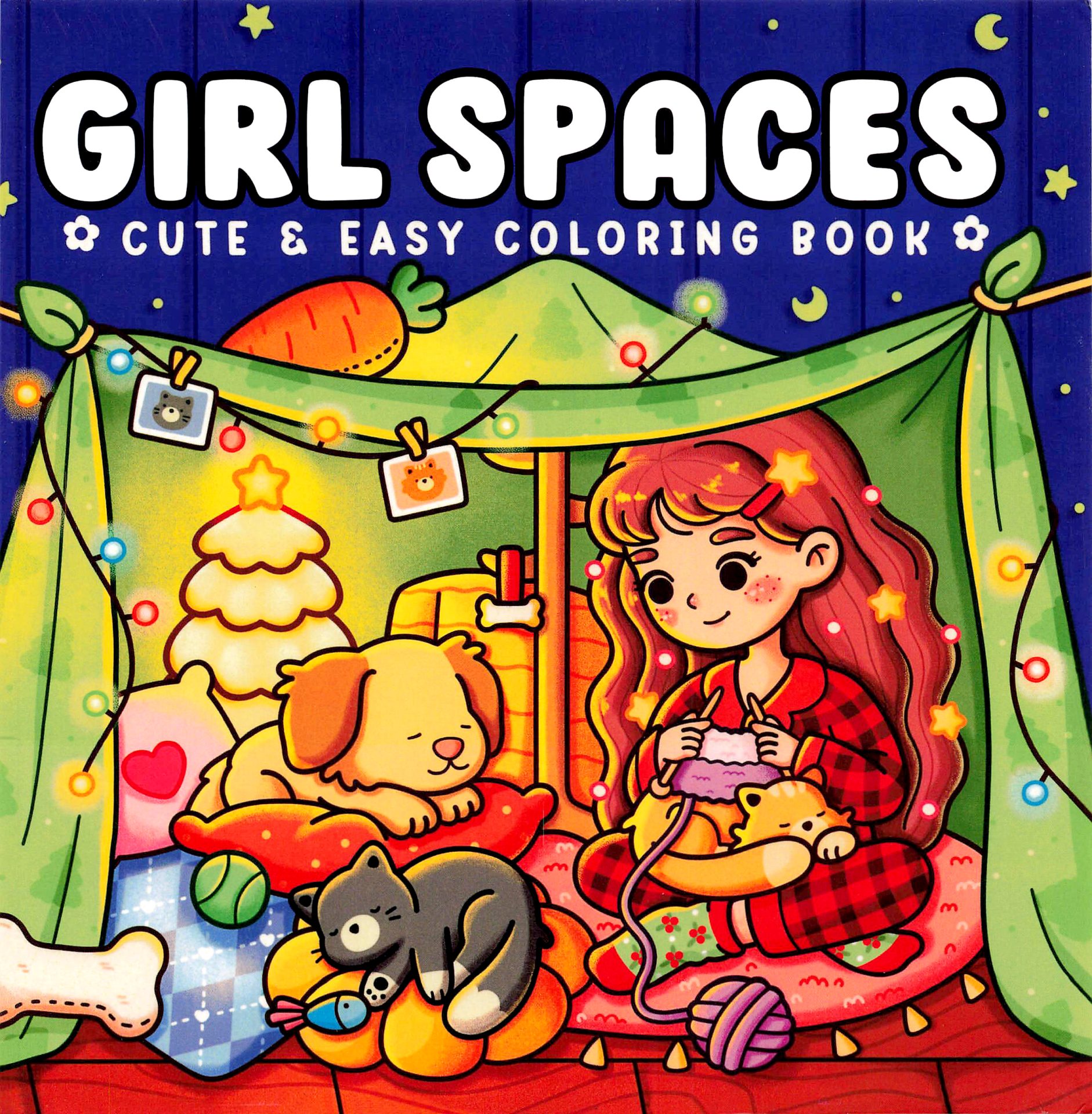 book cover of 1307 Girl Spaces - Cute & Easy Coloring Book