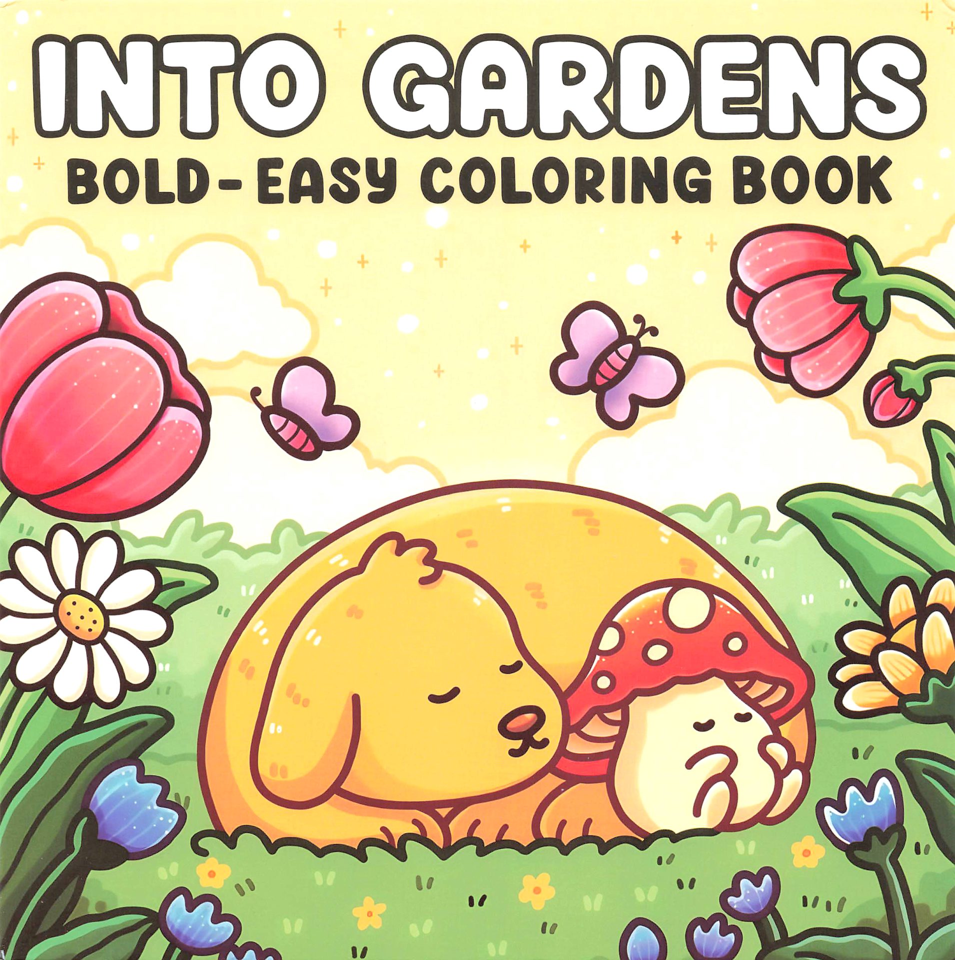 book cover of 1308 Into Gardens - Bold Easy Coloring Book