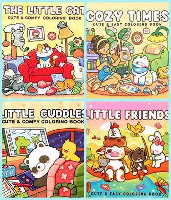 Little Buddies Bold Coloring Book Collection – 170 Cute & Comfy Coloring Pages Printable